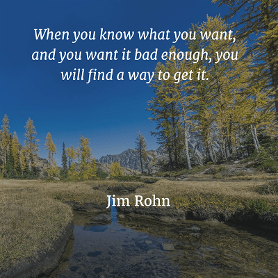 When you know what you want Jim Rohn 